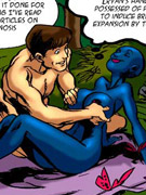 Dude fucks blue female cartoon alien with big tits