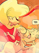 See this cool adult comics where sexy blonde sucks old boy's cock in the bathtub