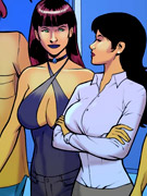 Gorgeous red toon chick in a space suit seduces the captain of the ship to dirty banging