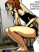 Hot red chick starts growing rapidly with her clothes tearing making her awesome body nude in dirty toon porn