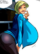 What's going on? in this cartoon movie a chick gets her tits growing extremely fast