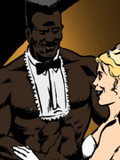 Lustful toon bride is going to fuck with a black old boy with beard