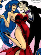 This dirty cartoon fairy drank a magic portion and got two pairs of huge tits